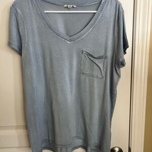 Jane and Delancey Sky Blue V-Neck Tee